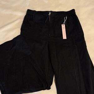 Women’s Zip Front Wide Leg Long Pants, High Waisted, Casual Cargo Pants